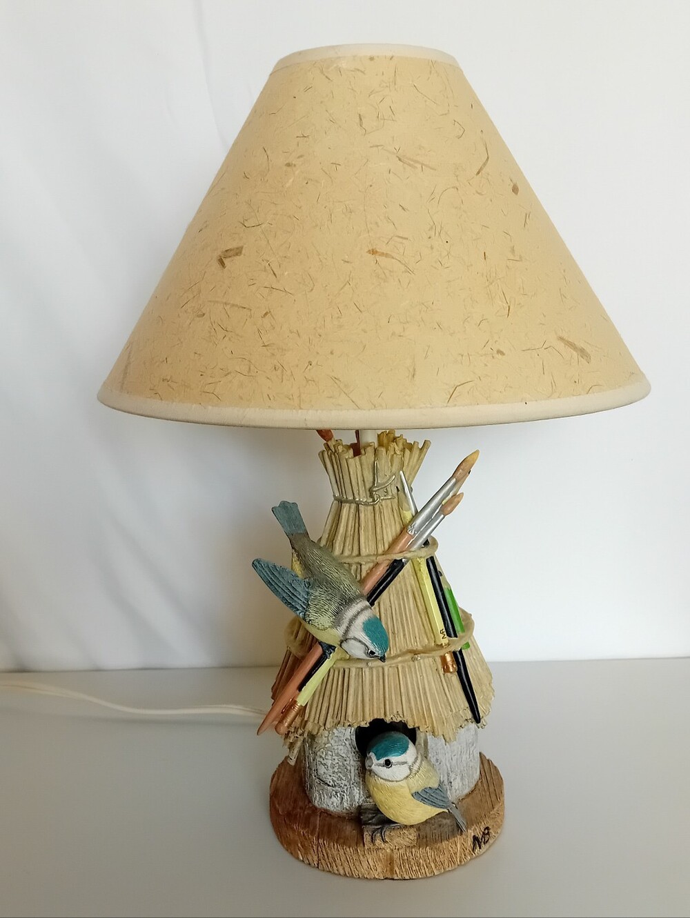 Marjolein Bastin Natures Shetchbook Bird Cottage Table Lamp with Original Shade*